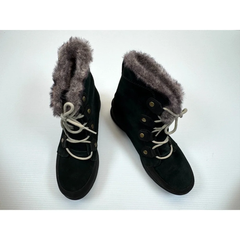 Sorel Explorer Joan Waterproof Winter Boots Women 10 Suede‎ Lace-up